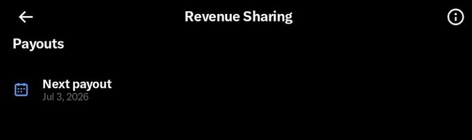 The image shows a "Revenue Sharing" payouts screen displaying a "Next payout" date of Jul 3, 2026. This relates to the post as the user is challenging people to guess their next payout date, offering $10 in SOL to whoever gets it right.