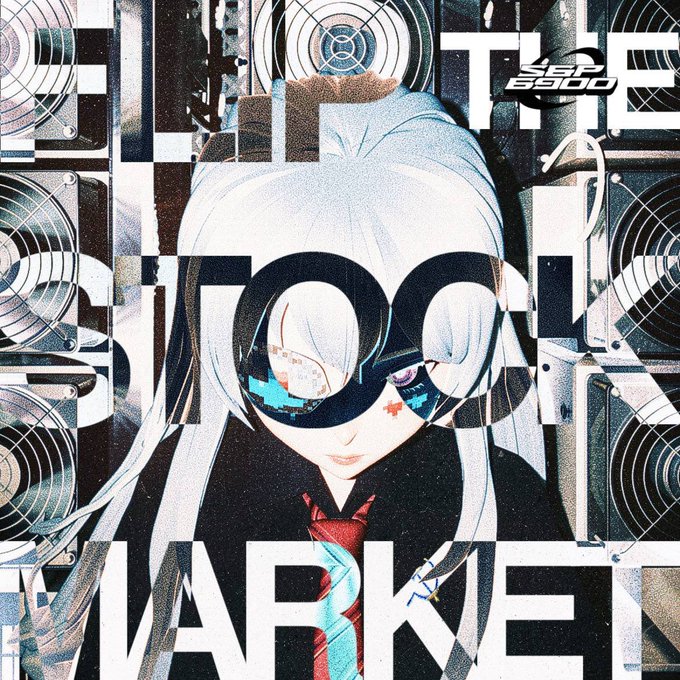 Anime-style artwork of a white-haired character wearing dark sunglasses and a red tie, overlaid with large bold text including 'THE', '5656', and 'MARKET'.