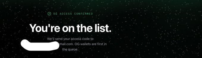 The image features a screenshot of a banner advertisement promoting access to an online wallet service called OGN. It displays a message that encourages users to join the queue by sending their access code, which they will receive later at the same time as receiving their email address. The text on the banner reads "Privacy on solana got my OG waitlist status in hearing this is the next big thing on solana ... use my ref link for higher boost".