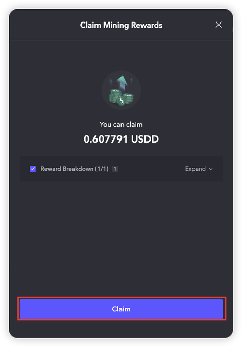 The image shows a claim mining rewards page for a cryptocurrency exchange, specifically focusing on the USDD phase of a cryptocurrency called "TRON". The screen displays a list of rewards available during this phase, including a green circle with a dollar sign inside, indicating that users can claim these rewards by mining. The post also mentions that the rewards are now active and claimable via JustLend DAO, which is a lending platform for cryptocurrencies. This update highlights the relationship between the USDD phase of TRON and the lending platform, emphasizing how miners' efforts contribute to the distribution of stablecoins within the cryptocurrency ecosystem.