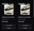 A dark-themed mobile app screen displaying NFT listings with two cards labeled 'CRYPT TO FIRST MAN' and 'CRYPT TO FIRST MAN TWO', each priced at ETH 7.350.