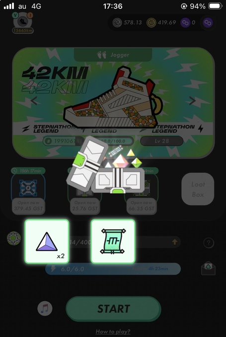 The image shows a phone screen with an app icon displayed, which appears to be a game or puzzle. The main focus of the image is a triangle that has been split into two parts by a green line. There are also other icons on the screen, including a "Start" button and a "How to Play?" button. The background of the image is black with a colorful design.
