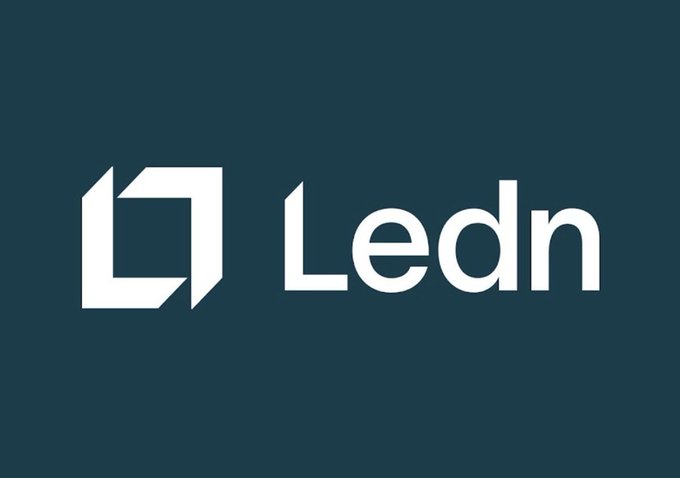 The Ledn logo displayed in white on a dark teal background, featuring a stylized 'L' icon.