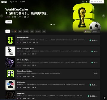 An app store listing page showing the 'WorldCupCaller' AI app with a World Cup trophy icon, alongside other apps like 'World Cup Upset Radar,' 'World Cup Alpha,' and 'Order Evidence List.'