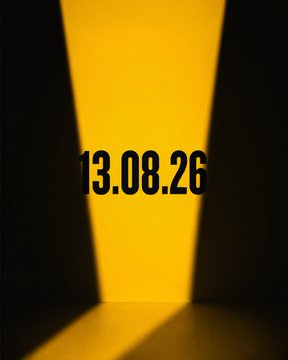 A yellow spotlight shines through a dark background, with the bold black date "13.08.26" prominently displayed in the center, likely marking a future date. The dramatic lighting and countdown-style presentation visually reinforce the post's urgent message about seizing an upcoming opportunity with Binance's BSC tokenized US stocks before it's too late.