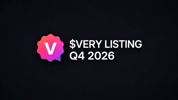 A promotional graphic with a gradient 'V' badge reading '$VERY LISTING Q4 2026' on a dark background.