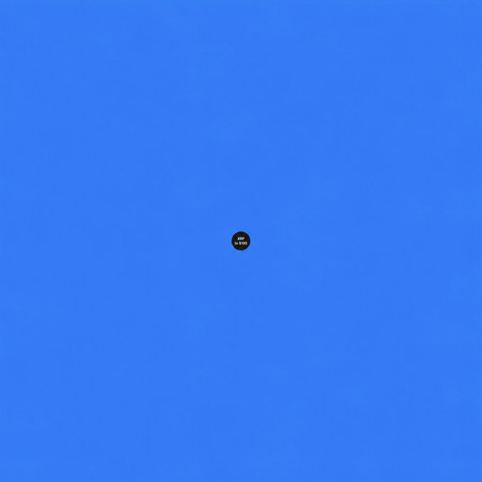 The image shows a blue sky with a small black dot, which appears to be a satellite or a space probe. The caption below the image reads "zoom in.. $XRP", possibly indicating that there might be some sort of advertisement related to cryptocurrency or space exploration.