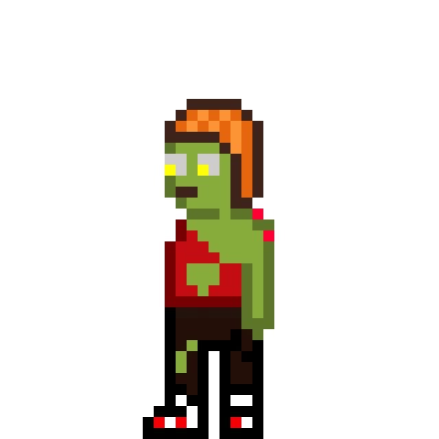 The image features a green, cartoon-like character with an orange hat standing against a white background. This character appears to be dead or lifeless, as indicated by its color scheme and the lack of any other objects or elements around it. The character is positioned in front of a white wall, which further emphasizes its isolation from the rest of the scene.