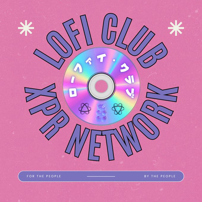The image features a purple CD with white text that reads "LOFI CLUB XPRNEWork Network". This text is surrounded by snowflakes, which are also in white color. The background of the image is pink. The image includes a caption below it that says "For the people By the People".