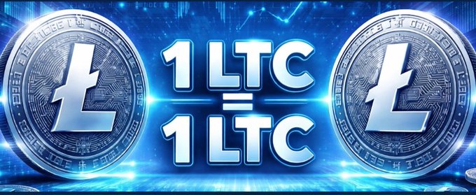 The image features a graphic design with two coins, a LTC (Bitcoin) and a BTC, depicted side by side against a blue background that appears to represent the night sky. Below them, there's text written in black stating "Litecoin = sleeping giant & digital silver to BTC. How much LTC are you accumulating for the long term?". The message is centered around these two coins, suggesting their potential value or importance as a means of saving for future transactions or long-term wealth accumulation within the cryptocurrency space.