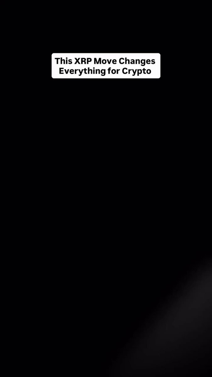 The image shows an XRP coin with a black background and white text that reads "This XPP move changes everything for crypto". The caption below the image explains that Ripple is becoming a bank, and the XRP token could become THE system.