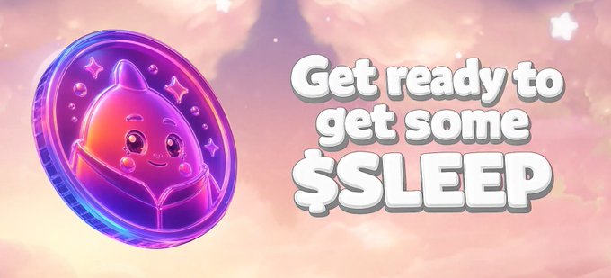 The image features a coin with a cute face on it, which has been designed to promote the idea of getting some sleep. The text "Get ready to get some sleep" is written above the coin, emphasizing its purpose. This creative approach to promoting sleep aligns with the concept of @sleepagotchi, where users are encouraged to leave the app in order to maximize their wellness data and potentially earn rewards or discounts for doing so.