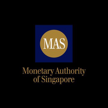The image displays the official logo of the Monetary Authority of Singapore (MAS), featuring a navy blue square with a gold circle containing the white letters "MAS," above the full name "Monetary Authority of Singapore" in gold text on a black background. This logo relates to the post because MAS recently added Hyperliquid to its Investor Alert List, which warns the public about unregulated entities, though Hyperliquid clarified this is not a ban or finding of wrongdoing.