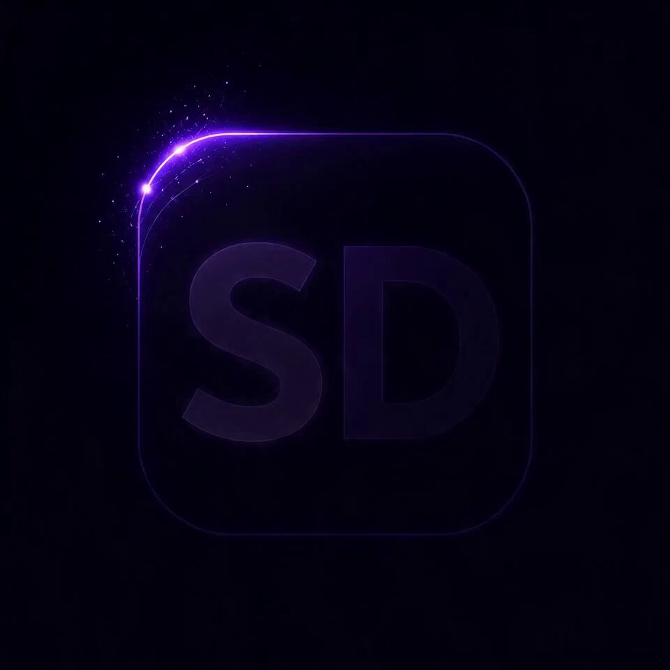 The image features a square logo with the letters "S" and "D" written inside of a circle. The letters are purple and stand out against the black background. Below the logo, there's text that reads "ZERO GAS. INSTANT LAUNCHES. MEME COINS ON FIRE. TIRED OF getting rekt by Ethereum fees and slow chains? SimpleDEX on @XPRNetwork just changed the game. Launch your community memecoin in seconds ZERO gas fees forever Liquidity locked from day 1 Fair bonding curve, no". The text is positioned below the logo to provide context about the content of the image.