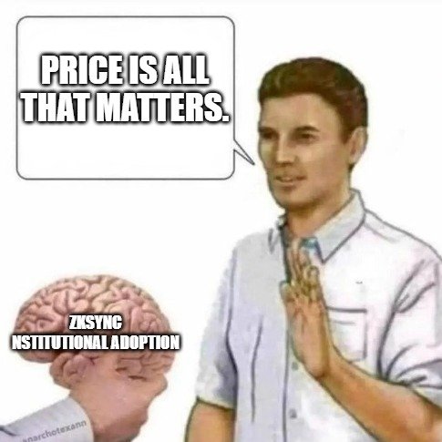 The image features a man holding his head up, possibly talking or gesturing to another person who appears to be an animated brain from within a computer. The text above the image says "Price is all that matters." This phrase might be interpreted as a metaphor for valuing certain aspects over others when considering different factors in life or financial decisions.