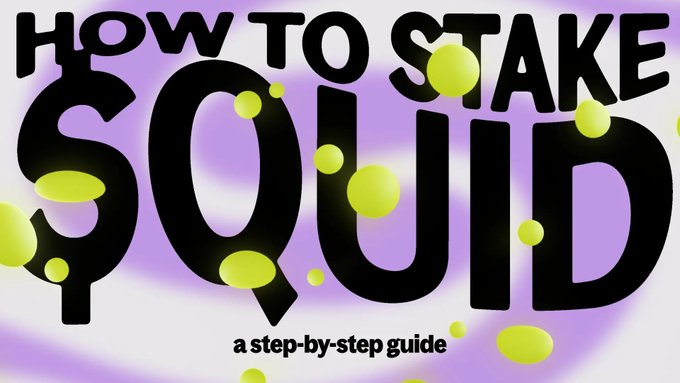 A bold graphic on a lavender background reads "HOW TO STAKE $QUID" in large black text, with "a step-by-step guide" underneath, surrounded by scattered yellow-green orbs. The image serves as a header for a tutorial aimed at new $QUID token holders learning to stake their crypto.