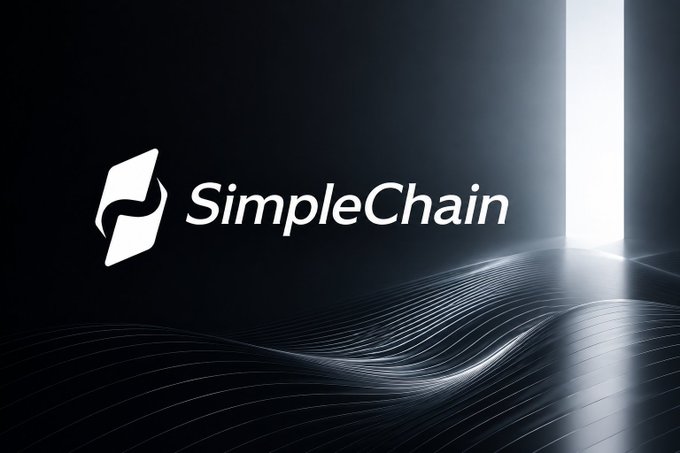 The image features a logo for a company called "SimpleChain" with a black background, white text, and a light source coming from the right side of the frame. The logo represents tokenizing real-world assets as a way to bridge the gap between institutional money and general blockchains. However, the main challenge lies in gaining institutional funds' trust due to compliance and privacy concerns. This is highlighted by the fact that most people believe tokenizing real estate is just about real estate fractionalization. The image also includes text that reads "Most people think tokenizing real-world assets is just about real estate fractionalization," which emphasizes the company's target audience and their perception of tokenization in the real estate market.