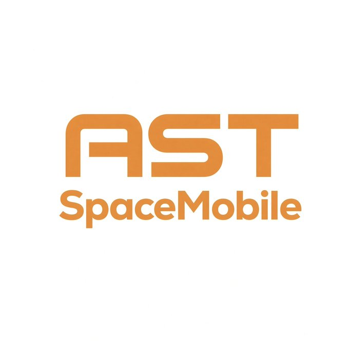 The AST SpaceMobile logo, featuring bold orange letters 'AST' above the word 'SpaceMobile' on a white background.
