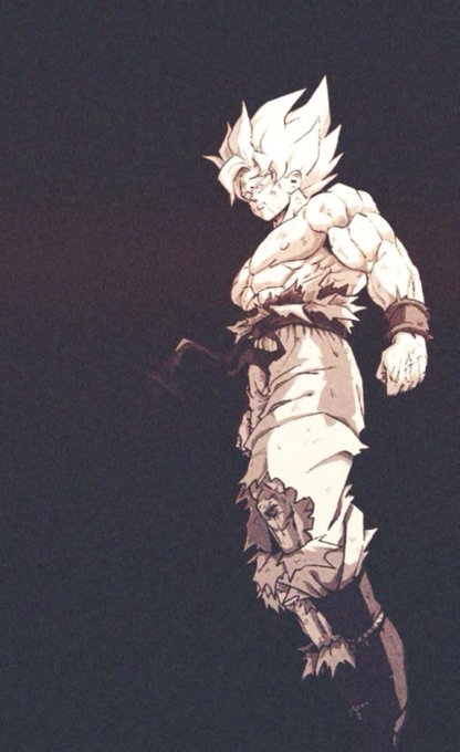 A monochrome illustration of a battle-worn, muscular Goku in Super Saiyan form stands determinedly against a dark background, embodying the post's message of perseverance through difficulty. The image pairs with a "GM Saiyans" greeting alongside crypto market updates showing Bitcoin at $80,632 and Ethereum at $2,505, using Goku's relentless fighting spirit as a metaphor for enduring market challenges.