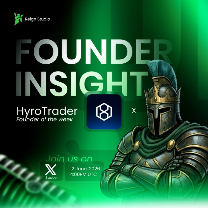 The image features a poster for an event called " Founder Insight" that takes place on Saturday, June 8th at 4:00 PM. The poster includes a drawing of a knight wearing a helmet with a shield, symbolizing strength and protection. The text on the poster highlights the importance of Founder Insight in the crypto world, as it is the founder of the week's featured event. The poster also mentions that there are 12 hours left for the event to take place, which indicates its ongoing nature.