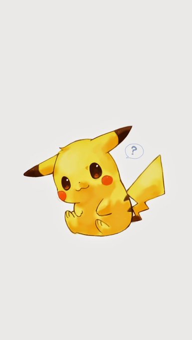 An illustration of Pikachu sitting with a small question mark in a speech bubble beside its head.