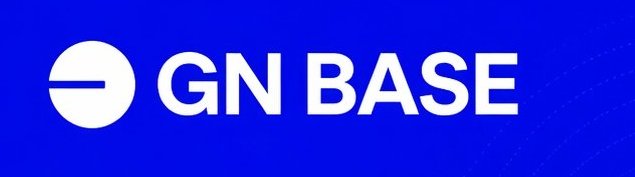 A blue logo banner for "GN BASE" featuring a circular white icon on the left side.