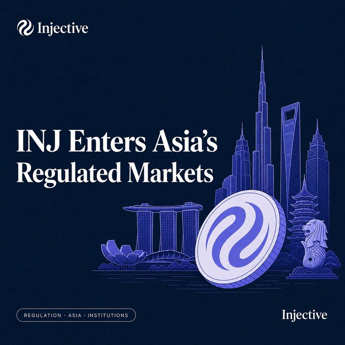 The image features a city skyline with tall buildings, including the Burj Khalifa, which is located in Dubai, United Arab Emirates. The text "INJERS ENTER ASIA'S REGULATED MARKETS" is written above the cityscape, indicating that the image is related to the topic of regulated markets within Asia.