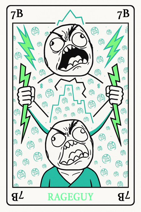 The image features two cartoon characters with angry expressions, one holding a lightning bolt and the other holding a gun. The text "rageguy" appears multiple times throughout the image, suggesting that this might be an advertisement or promotional material for a product or service related to the character of Rage Guy from the comic book series "Rage."