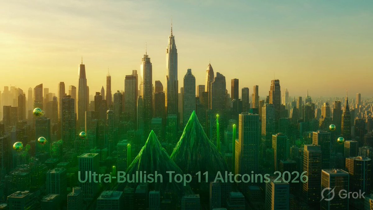 The image shows a city skyline with tall buildings, including skyscrapers that are part of a large city. The sky above the city appears hazy, suggesting an early morning or late evening setting. In the foreground, there's text written in white letters that reads "Ultra-Bullish Top 11 Altcoins for the June Dip Loading Edition $SOL (Solana) - 8-35x $SUI - 10-45x $TAO (Bittensor) - 12-80x $RIVER @River4fun @RiverdotInc - 15-90x $NEAR (NEAR Protocol) - 9-55x $RENDER (Render Network)". This text is related to the post, as it provides information about the altcoins featured in the image.