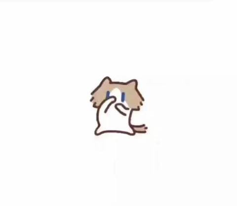 A small chibi-style cartoon character with brown hair and a white outfit appears to be crying or wiping its eye on a plain white background.