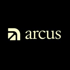 A black square logo featuring a cream-colored stylized 'A' alongside the lowercase text 'arcus'.