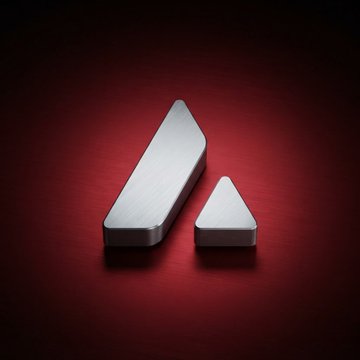 A metallic Avalanche (AVAX) logo on a dark red background.