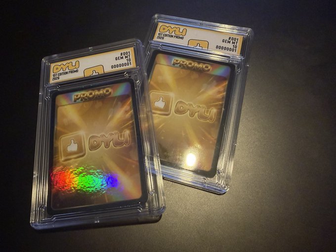 Two graded OTU (Set Edition Promo) GEM MT 9 cards in protective slabs, one displaying a holographic finish, on a dark surface.