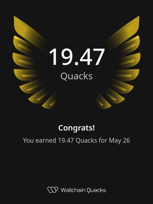 The image features an advertisement that says "gQuack, good evening Got 19.47 Quacks from wallchain in one day @Wallchain is building a new layer for how attention works on X they treat attention as something measurable not just engagement or hype instead of focusing on likes and reposts alone they track real".