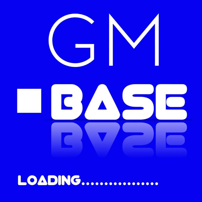 The image features a blue background with white text that reads "GM Everyone's chasing the next big thing... Meanwhile, Base is still loading builders, creators, and millions of users into the future of onchain. Some people see a loading screen. Builders see what's coming next." The post appears to be about a new project or platform called Base, which has been recently launched. It seems that the image is related to this project in some way, possibly as an advertisement or promotional material for the launch event.