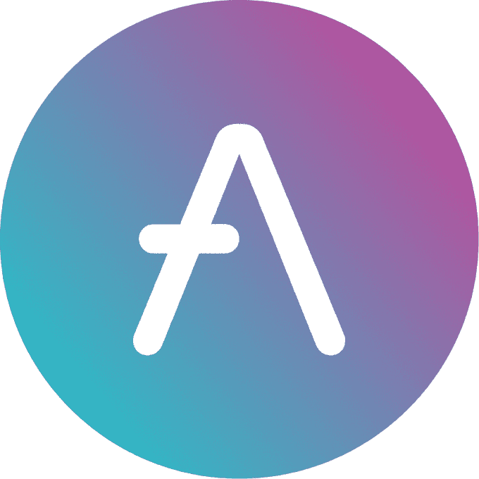 The image shows the Aave logo—a stylized white "A" inside a gradient circle transitioning from blue to purple. This represents Aave, the DeFi lending protocol mentioned in the post announcing plans to expand institutional real-world asset (RWA) lending to the Avalanche blockchain.
