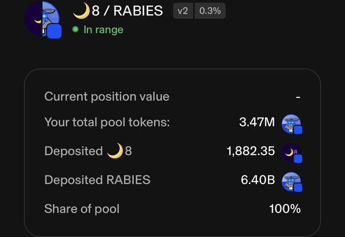 The image features a computer screen showing the progress of an online platform called "RABIES". This platform allows users to engage in online pool trading, with a variety of pools for different asset types. The screen provides a summary of several pools being joined up by the user. One of these pools contains Bitcoin (BTC) and another is filled with Etherium (ETH). Additionally, there are two pools that are specifically focused on etherium pools, one of which includes a currency (ether), while the other pools include different types of coins or assets such as etherium. The caption for this image reads: "Another day another liquidity pool #RABIES sees us join up with ones the most exciting multi liquid projects on @base @PumpUranus".