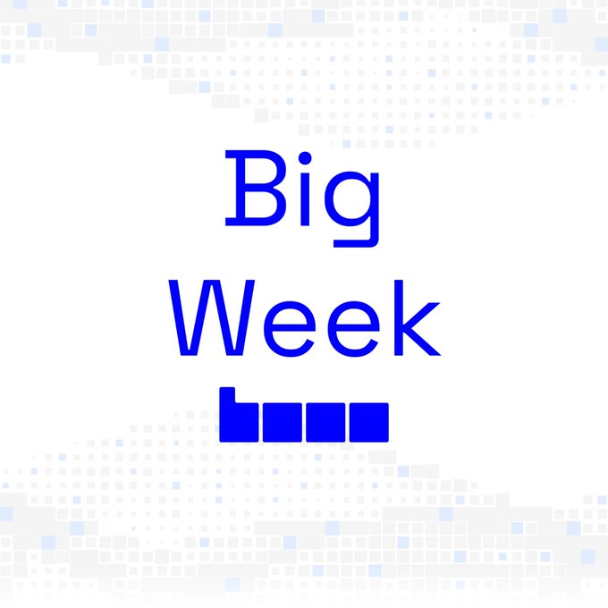 A graphic displaying "Big Week" in bold blue text on a light background, serving as the title for upcoming Base announcements.