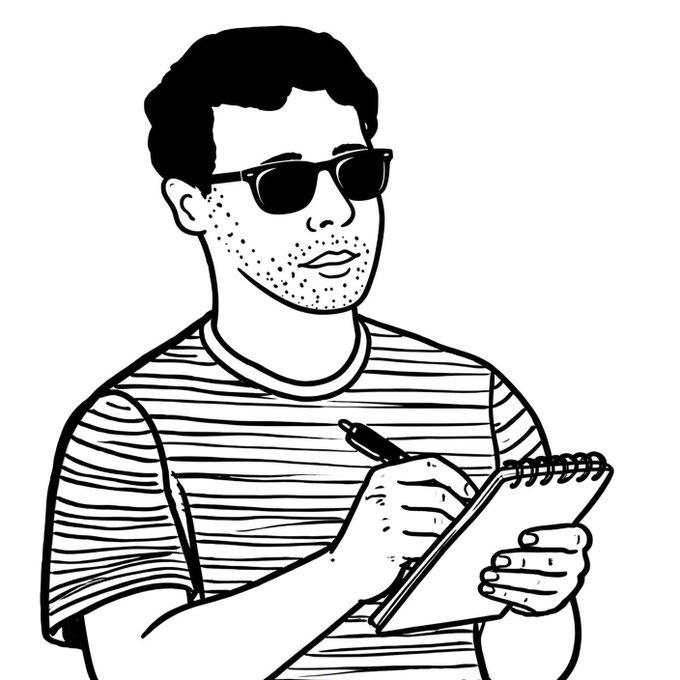 A black-and-white illustration depicts a man wearing sunglasses and a striped shirt, holding a notepad and pen as if jotting down notes or tracking progress. The image visually reinforces the post's call to "actively grind," portraying someone focused and working diligently, likely in reference to the $KNOTS token and the effort required to earn STONK rewards.