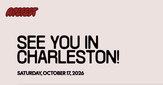 A promotional graphic with text 'SEE YOU IN CHARLESTON! SATURDAY, OCTOBER 17, 2026' alongside a logo reading 'ADER337'.