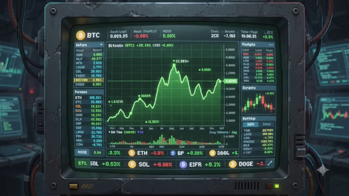 The image shows a computer monitor displaying a stock market graph with various lines representing different stocks, including Bitcoin. The monitor has a green background that contrasts with the black screen. The text "In my mind right now" appears at the bottom of the image, which could be interpreted as a reflection on the current state or thoughts of the viewer regarding the stock market and Bitcoin.

The post is titled "Bitcoin", indicating it's likely about Bitcoin or cryptocurrency-related topics.