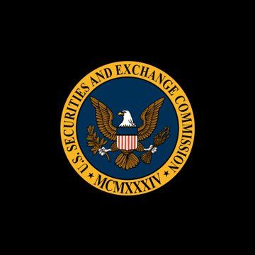 The image displays the official seal of the U.S. Securities and Exchange Commission (SEC), featuring a bald eagle with a shield and the Roman numerals "MCMXXXIV" (1934), set against a dark background. The seal represents the regulatory body that issued the no-action letter permitting FTI's on-chain money market fund $FOBXX to operate under blockchain-based custody arrangements.