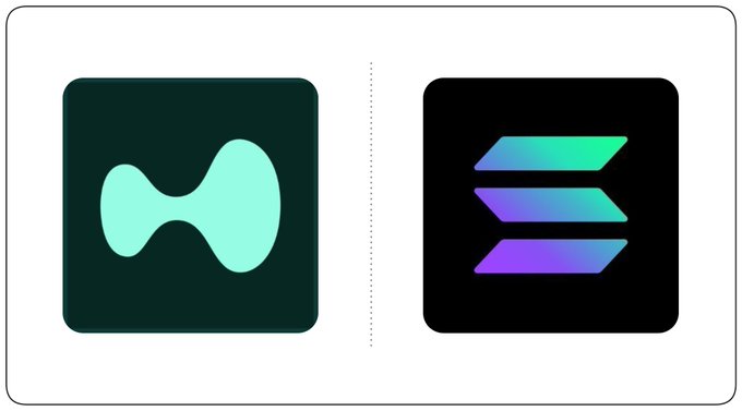 Two app icons displayed side by side: the Hyperliquid logo (a teal hourglass-like shape on a dark green background) and the Solana logo (three stacked gradient bars in teal, purple, and blue on a black background), visually representing the post's message that both cryptocurrencies can coexist and thrive.