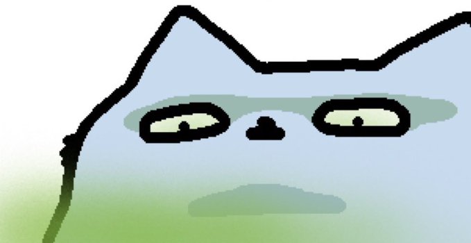 A pixelated, distorted image of a character resembling Snorlax with a tired or unimpressed facial expression.