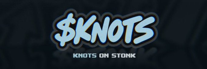 A logo graphic for '$KNOTS' with the tagline 'KNOTS ON STONK' displayed in stylized text.