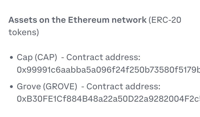 The image contains a screenshot of an Excel worksheet titled " Assets On The Ethereum Network (ERC-20) Tokens" presented by Colman. It's quite a detailed spreadsheet with lists of several cryptocurrency addresses like [0.38, 0.65, 0.5, 0.82] and [0.47, 0.68, 0.55, 0.83] among others, all displayed within the excel cells. The image also appears to be in a presentation format, as it is divided into multiple sections with the titles of "cap" and "grove". In summary, this screenshot provides a comprehensive overview of several cryptocurrency addresses stored within an Excel spreadsheet.