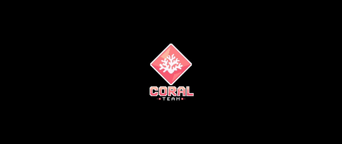 The image features a logo for an indie game called "Coral". The logo consists of a pink diamond shape with a red tree inside, surrounded by white text that reads "CORAL" and "ALPHA PLAYTEST". The logo is displayed against a black background, making it stand out. Below the logo, there's a caption in white text that reads "We got 20 passes from the AQ team to check out their Alpha Playtest. This is a really charming indie project that deserves more eyes on @Ronin_Network!".