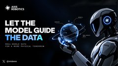 A digital advertisement features a futuristic humanoid robot with the text 'KEY CHRONICLES', 'LET THE MODEL GUIDE THE DATA', and 'REAL-WORLD DATA FOR SMART-MACHINE TRAINING' by QVANDRA.
