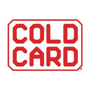 The image shows the COLDCARD logo, featuring the brand name in bold red block letters within a rectangular border. It relates to the post about a $38 million Bitcoin theft from Coldcard wallets due to a seed-generation flaw, as this logo identifies the affected wallet manufacturer urging users to update and migrate their funds.