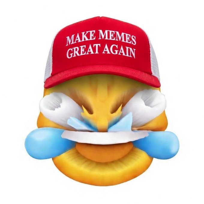 iced emojis for a red and white hat, with the phrase "Make Memes Great Again" written on it.